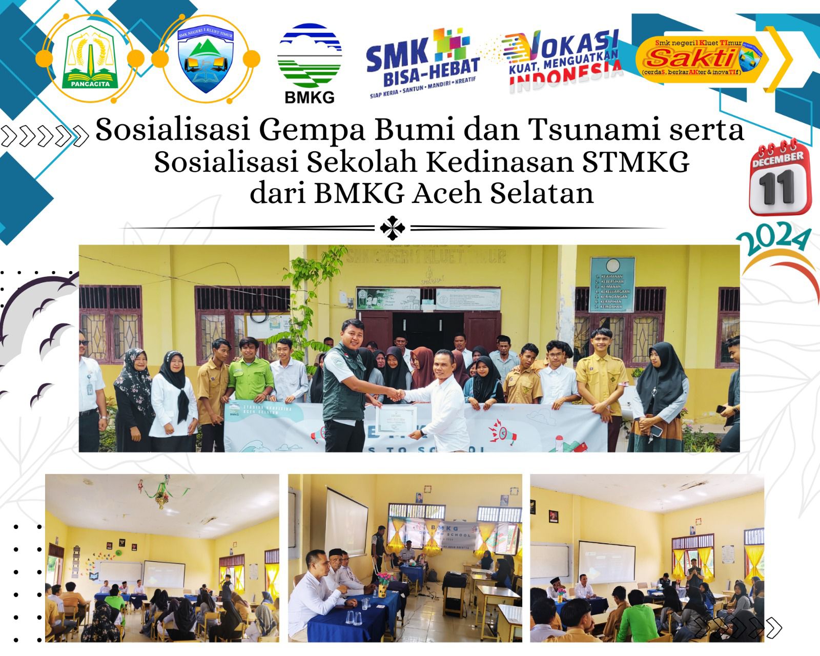 BMKG Gelar Goes to School Di SMKN 1 Kluet Timur Kabupaten Aceh Selatan